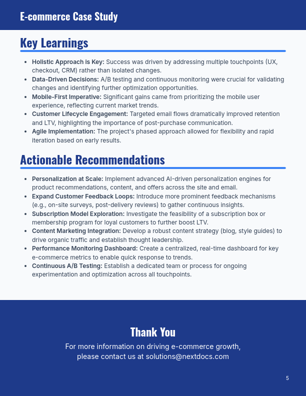 Ecommerce Conversion & Retention Case Study